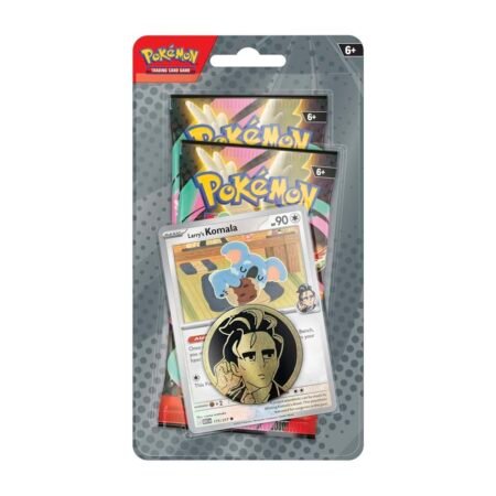 Larry’s Komala Leads a Lethargic Charge! Visitors to Medali in the Paldea region have the chance to battle Gym Leader Larry and his Pokémon. Among them is Larry’s Komala, a Trainer’s Pokémon with the power to help its friends! In this collection, you’ll find Larry’s Komala as a foil promo card, joined by a metallic coin featuring Gym Leader Larry and two booster packs from the special Mega Evolution—Ascended Heroes expansion. The Pokémon TCG: Mega Evolution—Ascended Heroes Collection—Larry includes: 1 foil promo card featuring Larry’s Komala 1 Pokémon coin featuring Larry 2 Pokémon TCG: Mega Evolution—Ascended Heroes booster packs Each booster pack contains 10 cards, 1 Basic Energy, and 1 Pokémon TCG Live code card. Cards vary by pack.
